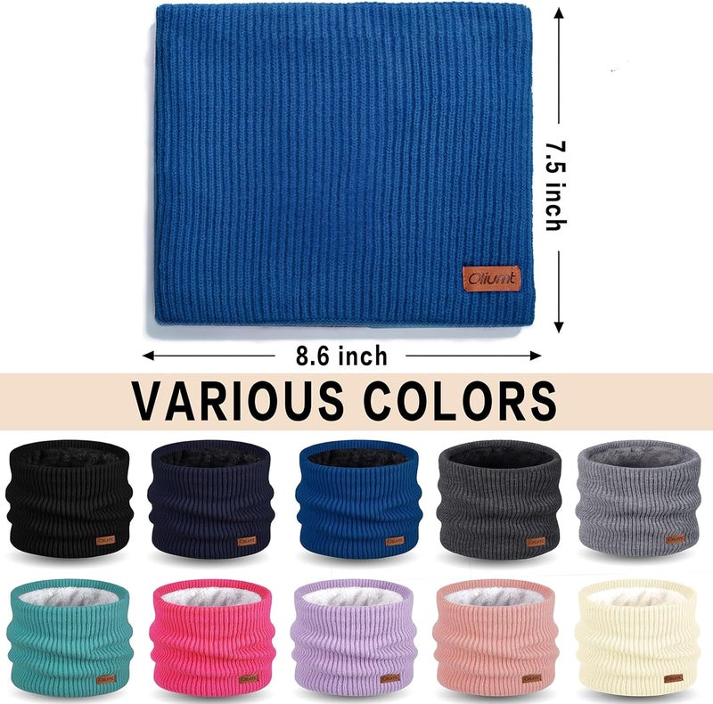 Oliumt Kids Neck Warmer Winter Neck Gaiters Knitted Infinity Scarf for Boys Girls Fleece Lined Ski Mask for Cold Weather - Image 5